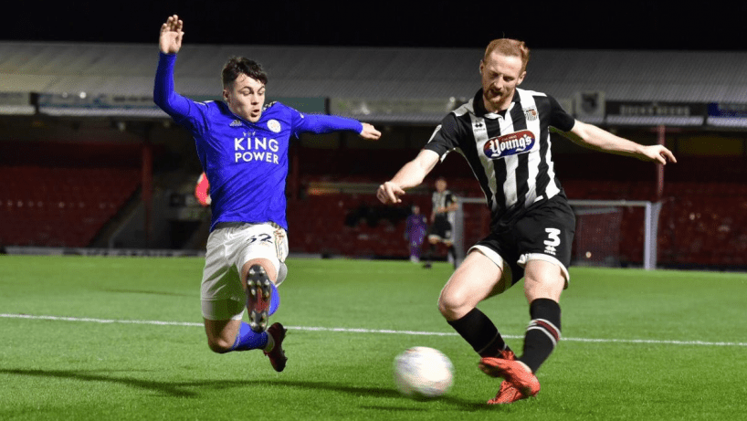 Grimsby Town in action against Leicester