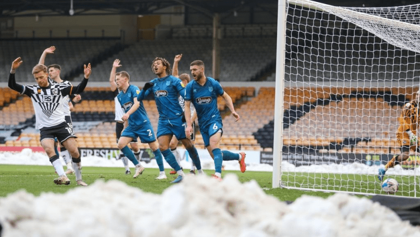 Grimsby town in action against port vale