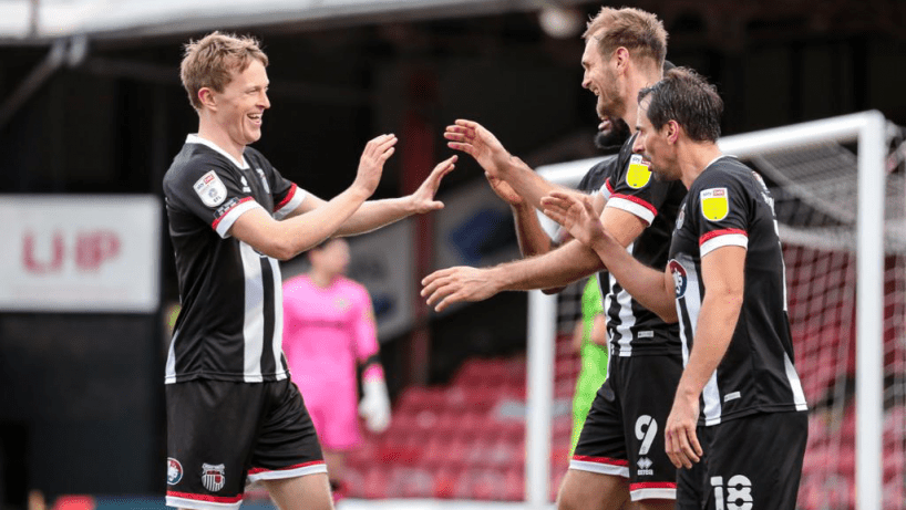 Grimsby Town in action against forest green rovers