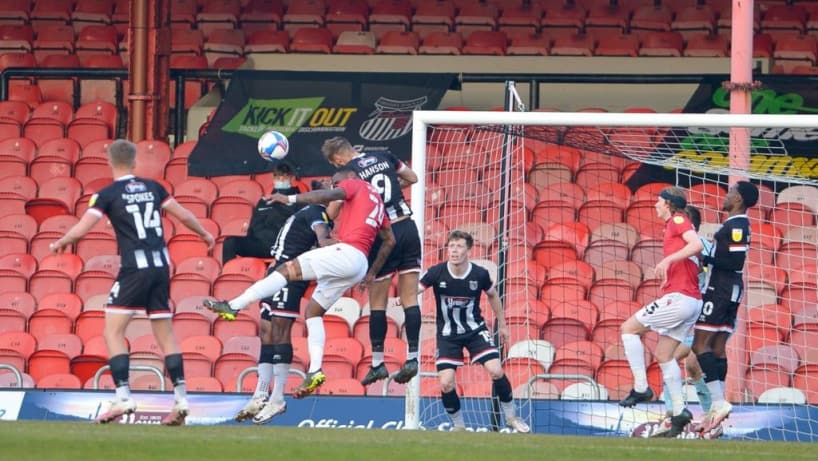 Grimsby Town against Morecambe