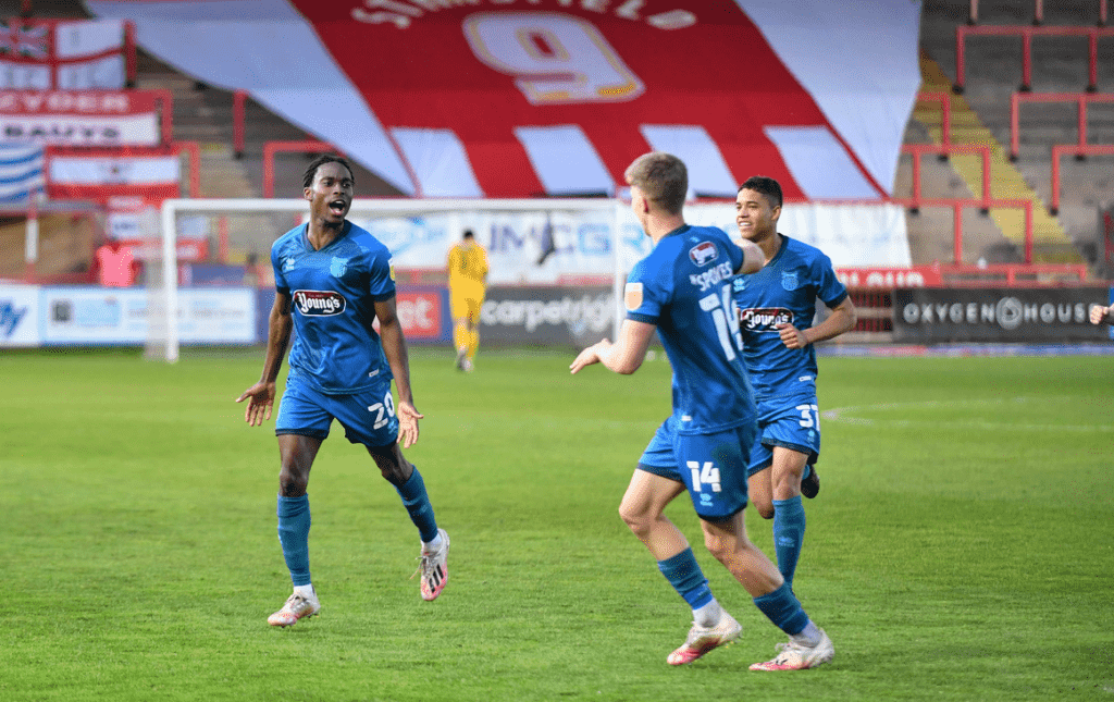 Grimsby Town in action against Exeter