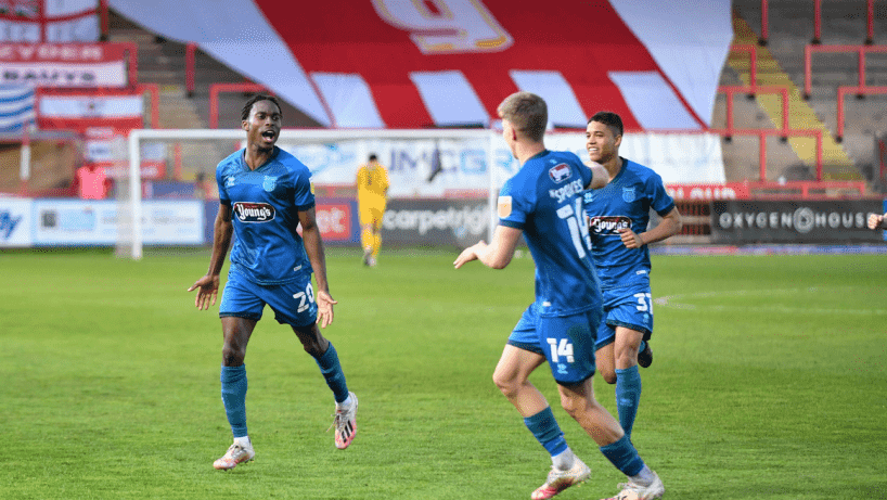 Grimsby Town in action against Exeter