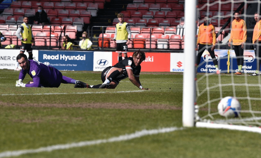 Grimsby Town in action against Port vale