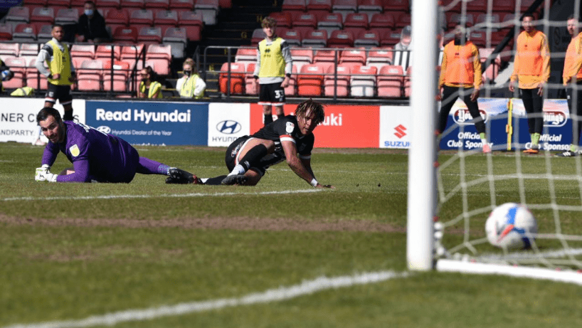 Grimsby Town in action against Port vale