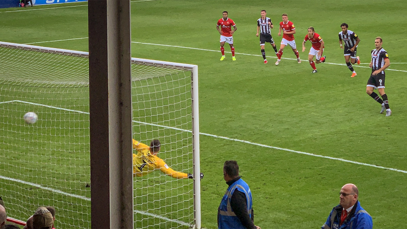 grimsby town players in action