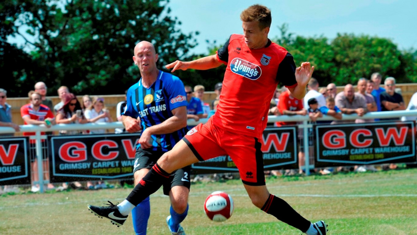 Grimsby town players in action