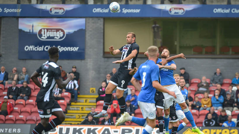 Grimsby town players in action