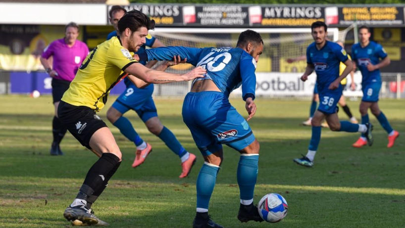 Grimsby town players in action