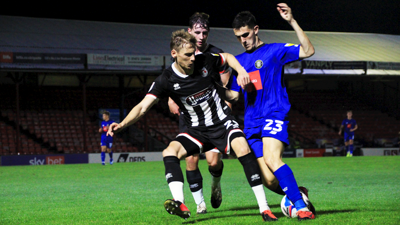 Grimsby town players in action