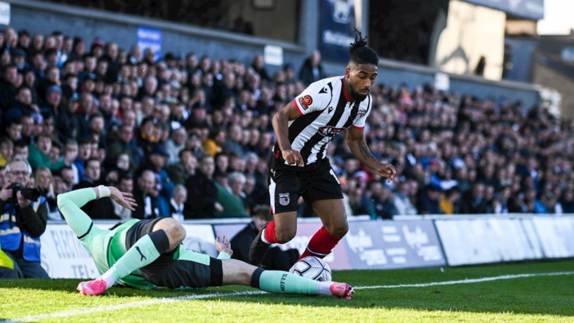 Grimsby town players in action