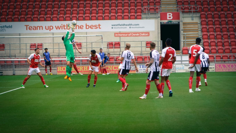 Grimsby town players in action