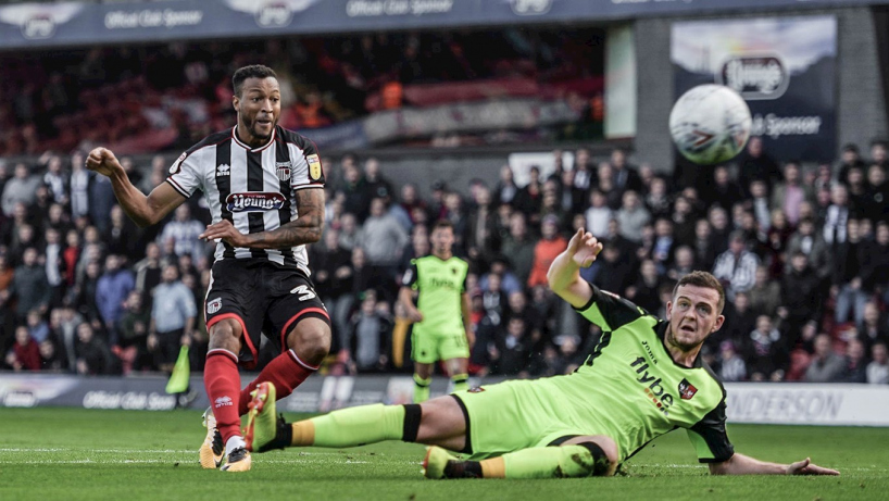 Grimsby in action against Exeter City