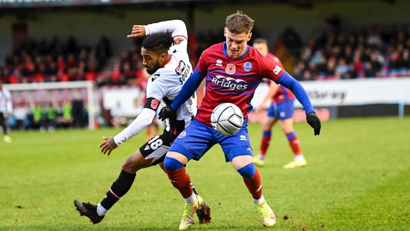 Erico Sousa in action against Aldershot Town