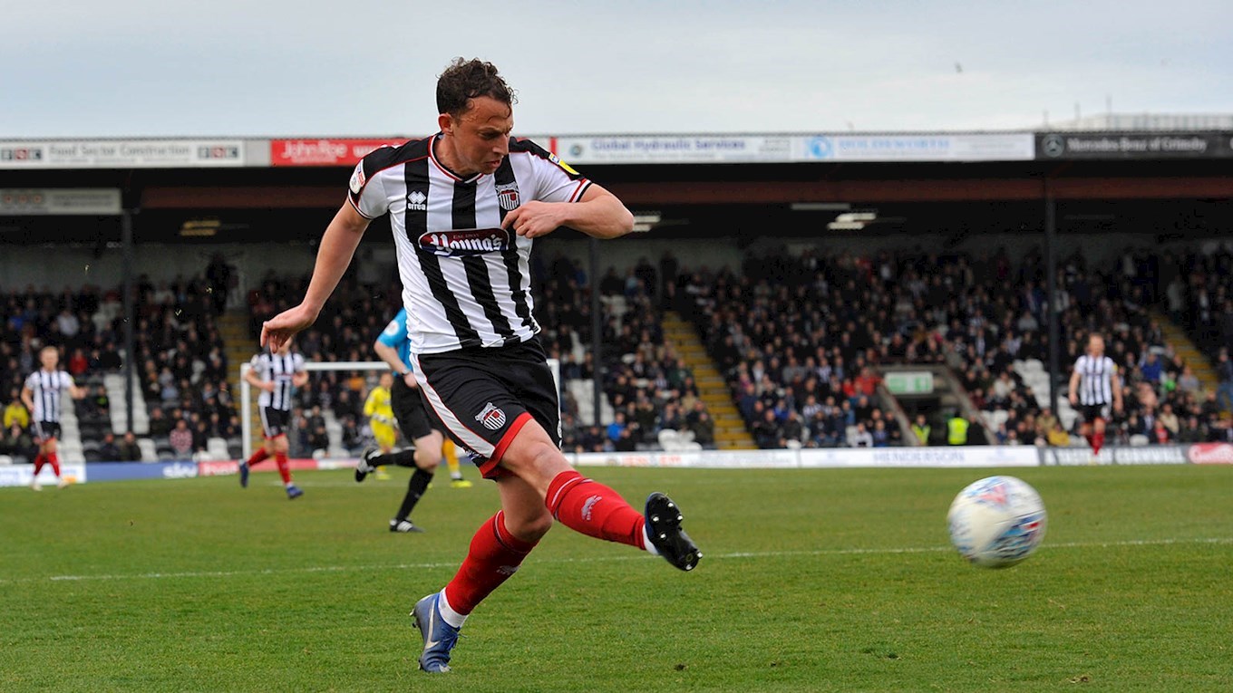Grimsby town player in action