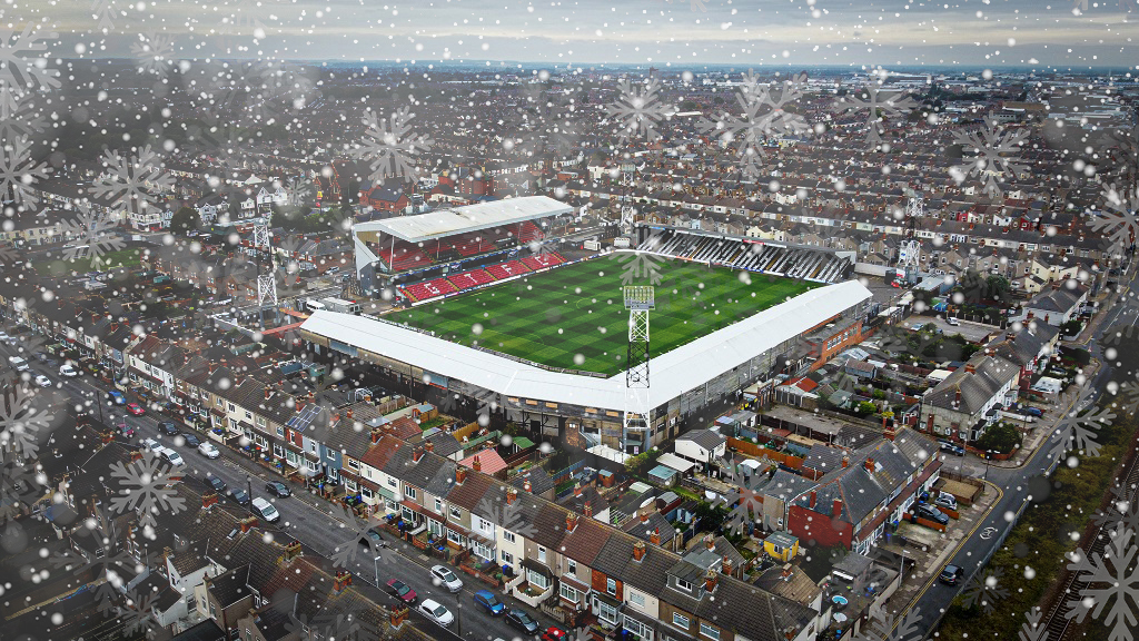 Grimsby Town Stadium from above