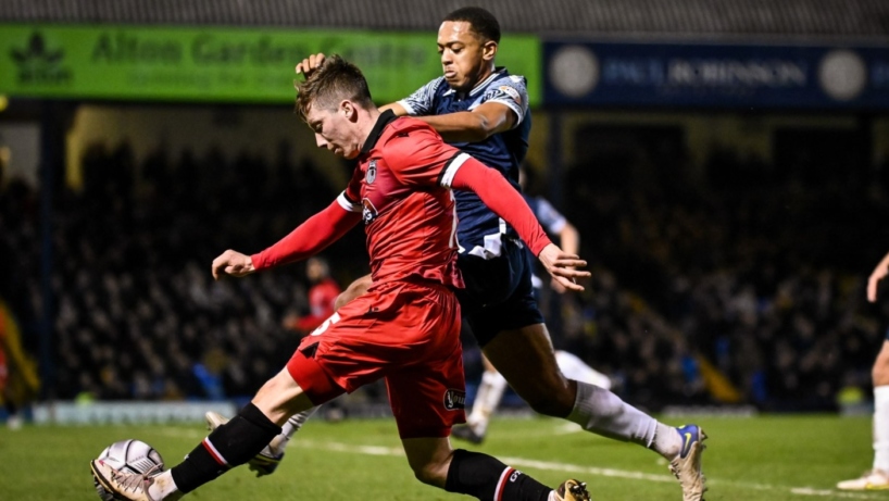 Harry Clifton crosses the ball at Southend