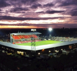 Night Drone Shot of Blundell Park