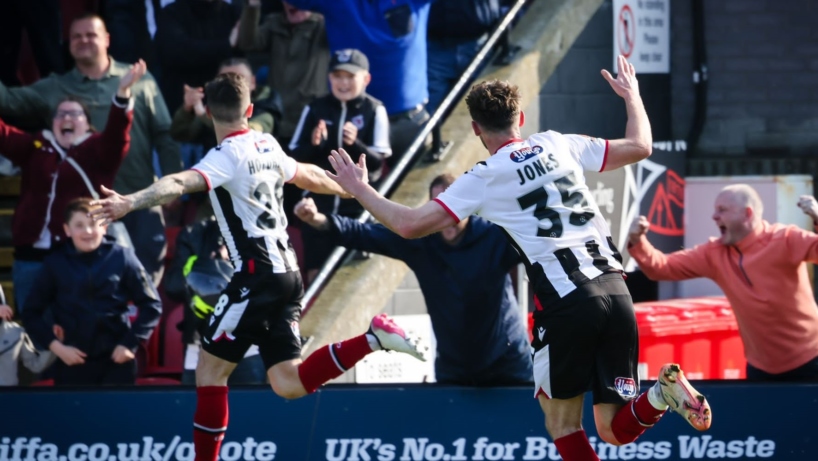 Holohan and Jones Celebrate Against Stockport