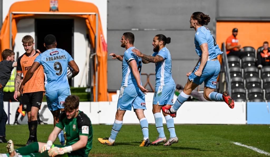 Luke Waterfall Celebrates Scoring Against Barnet