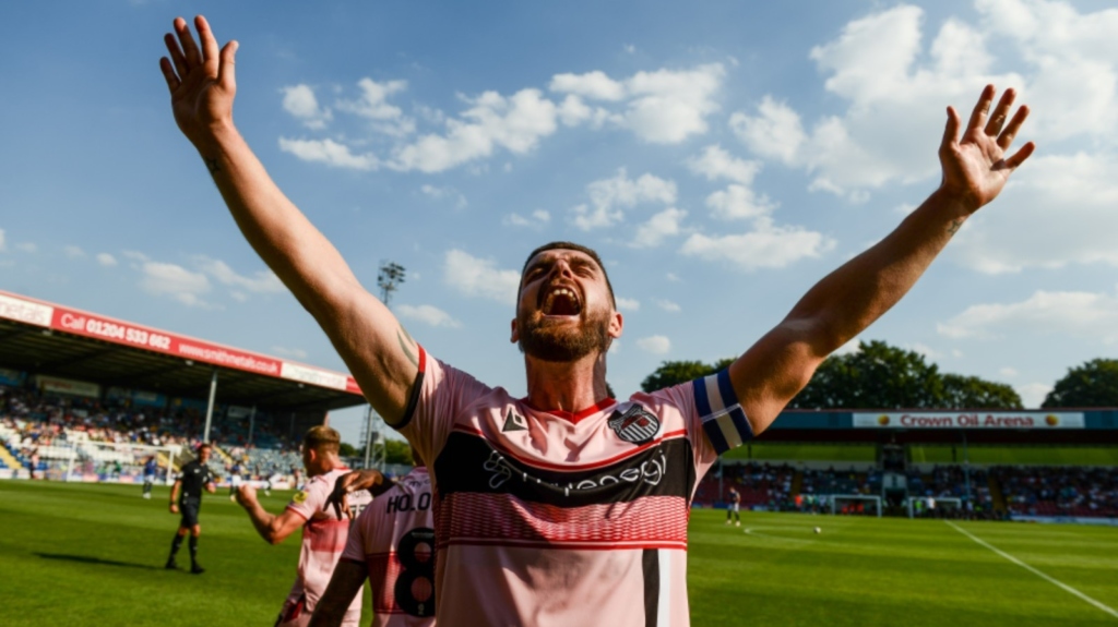 Waterfall Celebrates After Scoring Against Rochdale