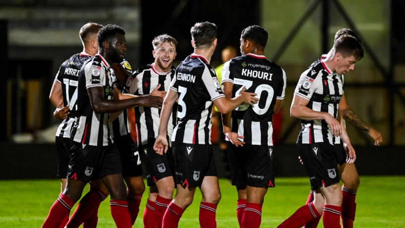 Team celebrate goal against Crewe Alexandra