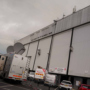 Blundell Park car park currently occupied by live broadcast crew